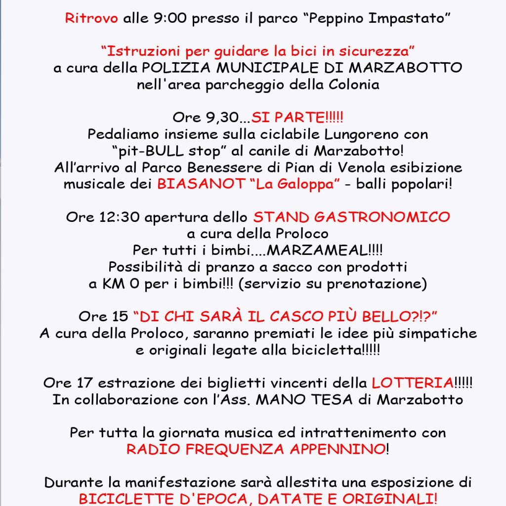 festa della bicicletta programma